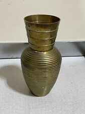 VTG MCM Solid Brass Vase 7” Tall picture