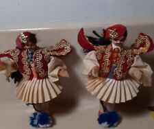 2 Vintage Mid Century Tsolias Evzonas  small Greek Soldier dolls picture