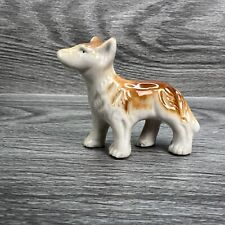 Vintage Bone China Coyote Wolf Standing Pose Dog Figurine Marked JAPAN Foot Chip picture