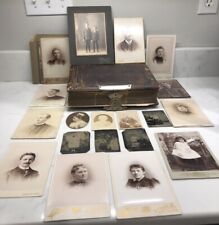 Antique 19th Century Victorian Family Photo Album Tin Types Genealogy Boston MA picture