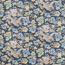 Brunschwig & Fils Chinoiserie Print Fabric- Ming Dragon Print / Lapis 9.25 yds picture