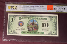 2014D $1 Splash Mountain Disney Dollar R171 Block D Disney W PCGS Graded  64PPQ picture