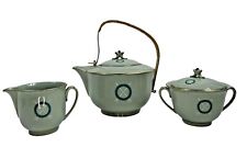 Pirkenhammer Czechoslovakia Greta China Teapot, Sugar, Creamer Pale Blue Green picture