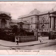 c1910s London, England Tate Art Gallery RPPC Gel Coated Real Photo Children A184 picture
