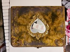 Antique Velvet Victorian Cabinet Card Photo Album With Mirror And 35 Photos  picture