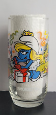 Vintage 1983 Smurf Smurfette collectable Glass Peyo picture