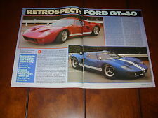 FORD GT40 1963 - 1969    ORIGINAL 1994 ARTICLE picture