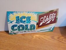(VTG) 1958 schlitz Beer ice cold milwaukee sticker sign game room man cave  picture