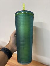 NWT Starbucks 2022 Green/Blue Grid Studded 24oz Tumbler Cup Mountain Dew picture