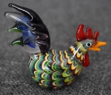 CHARMING FF VINTAGE COLORFUL MINIATURE BLOWN GLASS ROOSTER picture