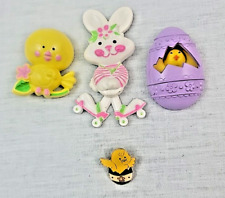 LOT OF VINTAGE AVON EASTER PINS 3  HAVE HIDDEN PERFUMES BUNNY CHICK CHICK IN EGG picture