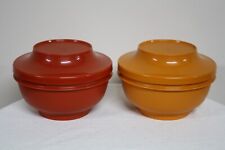Set 2 Vintage Tupperware Seal-N-Serve Bowls w/Lids #1436 Harvest Autumn Colors picture