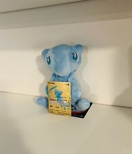 Mew Shiny 7” Plush Pokemon - NEW - Blue Soft With Mew Metal Gold Card picture