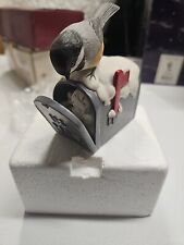 Vintage 1990 Princeton Gallery Any Mail? Chickadee Mailbox Holiday Figurine  picture