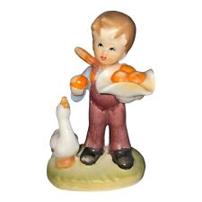 Vintage Arnart Fifth Ave Porcelain Figurine Farm Boy Life Duck 4.5” Limited LE picture