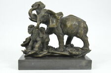 Real Bronze Metal Statue Hot Cast A Herd of Elephants Sculpture Decorative picture