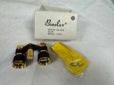 Vintage NEW 3x25 Binolux MaroonGold Colored Opera Glasses Brass M221 picture