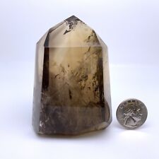 Smoky Citrine Crystal Tower Natural Quartz Inclusions Rainbows Brazil, 287g picture