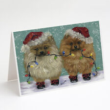 Pomeranian Christmas Lighten Up Cards Envelopes Pack of 8 PPP3267GCA7P picture