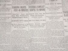 1920 NOVEMBER 10 NEW YORK TIMES - BASEBALL CONFLICT SHIFTS TO MINORS - NT 8450 picture