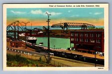 Postcard Vtg Ohio Conneaut Harbor On Lake Erie Great Lakes Ships picture