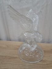 VTG Crystal Glass Bald Eagle Figurine with Frosted Mountain Bottom 8in  picture