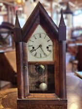 Antique Chauncey Jerome Steeple Cathedral Gothic Clock 30 Hour Octagon 8 Day picture