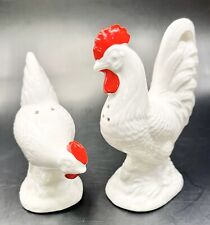 Vintage Enesco Rooster and Hen Salt & Pepper Shakers picture