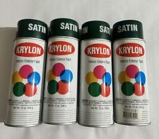 Vintage 1991 Krylon Hunter Green Satin Interior Exterior Spray Paint Can 4 Lot picture