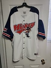 Vintage Disney MICKEY MOUSE Baseball Embroidered Jersey Mens 2XL picture
