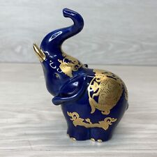 Lenox Princeton Gallery Cobalt Blue Elephant Gold Trim Details 4