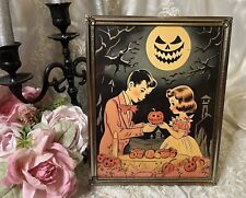 Vintage Gold Metal Frame 8x10, Framed Retro Print Spooky Sweethearts #1 picture
