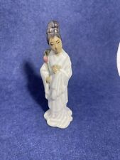 Vintage Chinese Lady Figurine holding pink flower with beautiful facial features picture