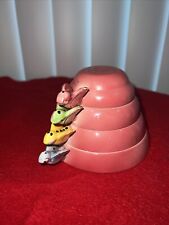 Vintage Menschik Goldman Pink Beehive Nesting Measuring Cups Japan w Flaw Pic picture