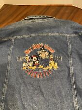 Vtg The Disney Store Mickey Mouse & Friends Denim Jean Jacket Embroidered XL picture