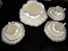 Antique Coalport Teacups and Dessert Plate/Slop Bowl Set picture