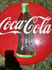 Vintage Coca-Cola Red Metal/Tin Button Sign 24