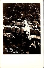 1940's Decatur, Mi. RPPC Birdseye Air View Overlooking the City ~ EKC Stamp Box picture
