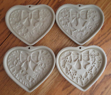 Pampered Chef Stoneware Cookie Molds Set of 4 Seasons of The Heart Series 2003 picture