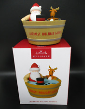 Hallmark Christmas Ornament 2022 Warmest Holiday Wishes Santa in Hot Tub picture