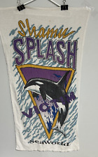 VTG 1993 Sea World Beach Towel Shamu Soak Zone Splash Victim Souvenir 90s picture