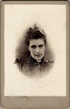 Antique Cabinet Card Photo Woman Odd Expression 1800s picture