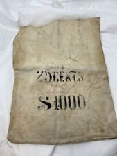 Vintage Bank Bag Canada 25 Cents $1000 Royal Canadian Mint Lg. Canvas Bank Bag picture