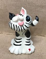 Exhart Black White Striped Tabby Cat With Bouncy Bobble Tail Kitsch Funky Humor picture