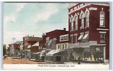 1933 GREENSBURG, IN Postcard-  WEST SIDE SQUARE IND picture