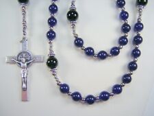 Mens Blue Jade Rosary 24