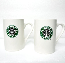 Starbucks Vintage 2008 Set Of 2- White 10 Oz Coffee-Tea Mugs Mermaid Logo UEC picture