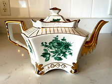 Vintage Arthur Wood Monarch 5109 Teapot White w/Green Flowers And Gold Trim picture