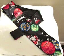 Men's Neck Tie J.Garcia Christmas 'Merry Christmas' Collection 62, Black New picture