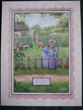 UNUSED 2010 vintage greeting card Holly Pond Hill THANK YOU Mouse w/ Flower picture